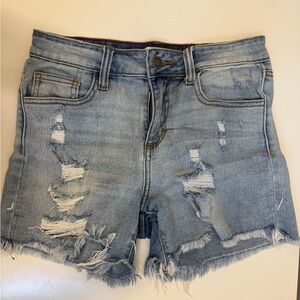 Carly Jean Los Angeles Jean Shorts with Distressed Details XS